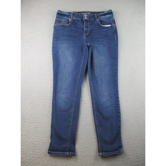 Maurice's High-Rise Cropped Slim Fit Jeans Women's 10 Blue Cotton Blend Denim - Picture 1 of 9